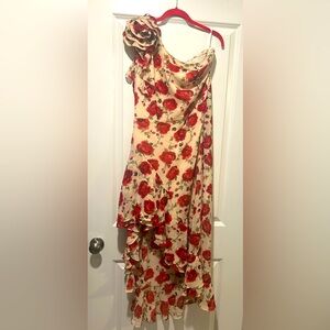 Floral One-Shoulder Dress size 14, NWT